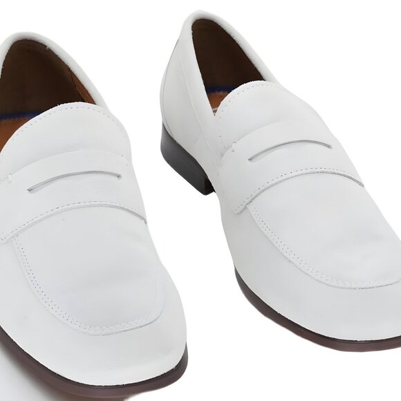 Mens White Penny Loafers Bar III US 9